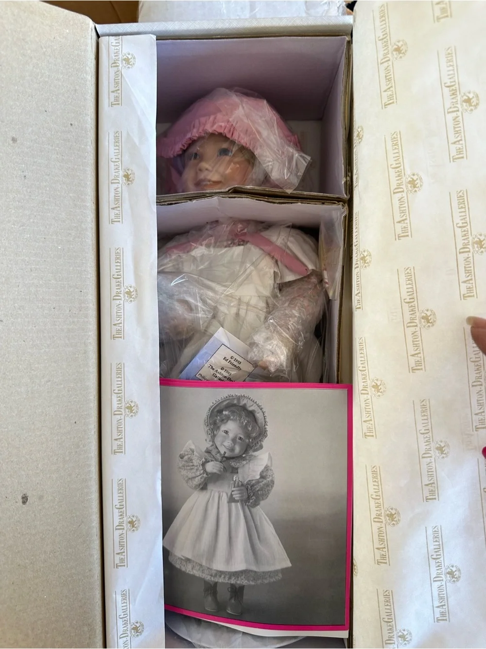 NWT Ashton Drake Set of 7 Little House on the Prairie Porcelain Dolls.